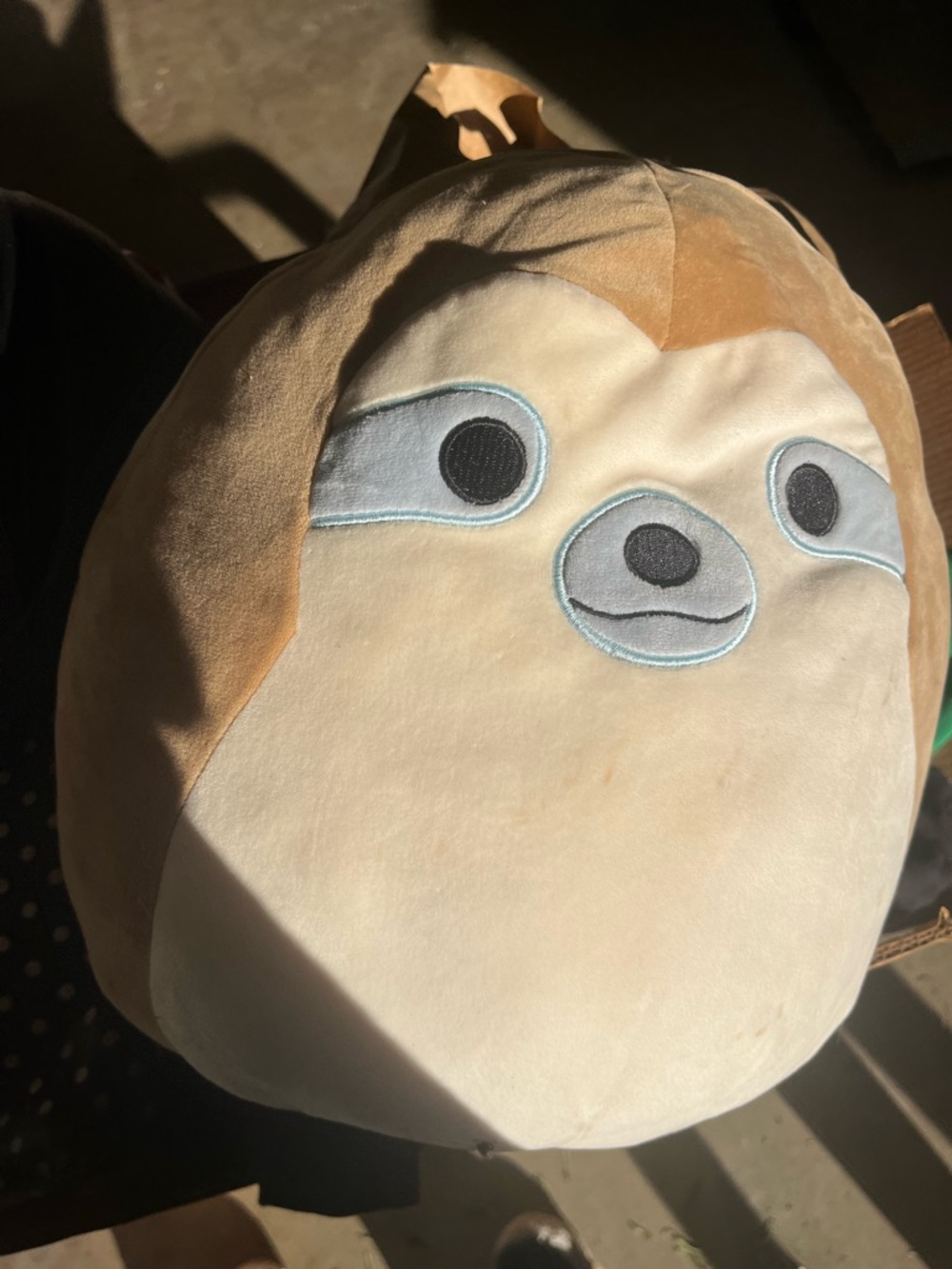 Plush Sloth Pillow - Cream and Light Brown-Squishmallows Simon the Sloth